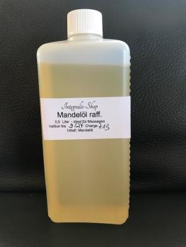 Mandelöl, raff., ideal für Massagen,  in der PET-Flasche, 500 ml